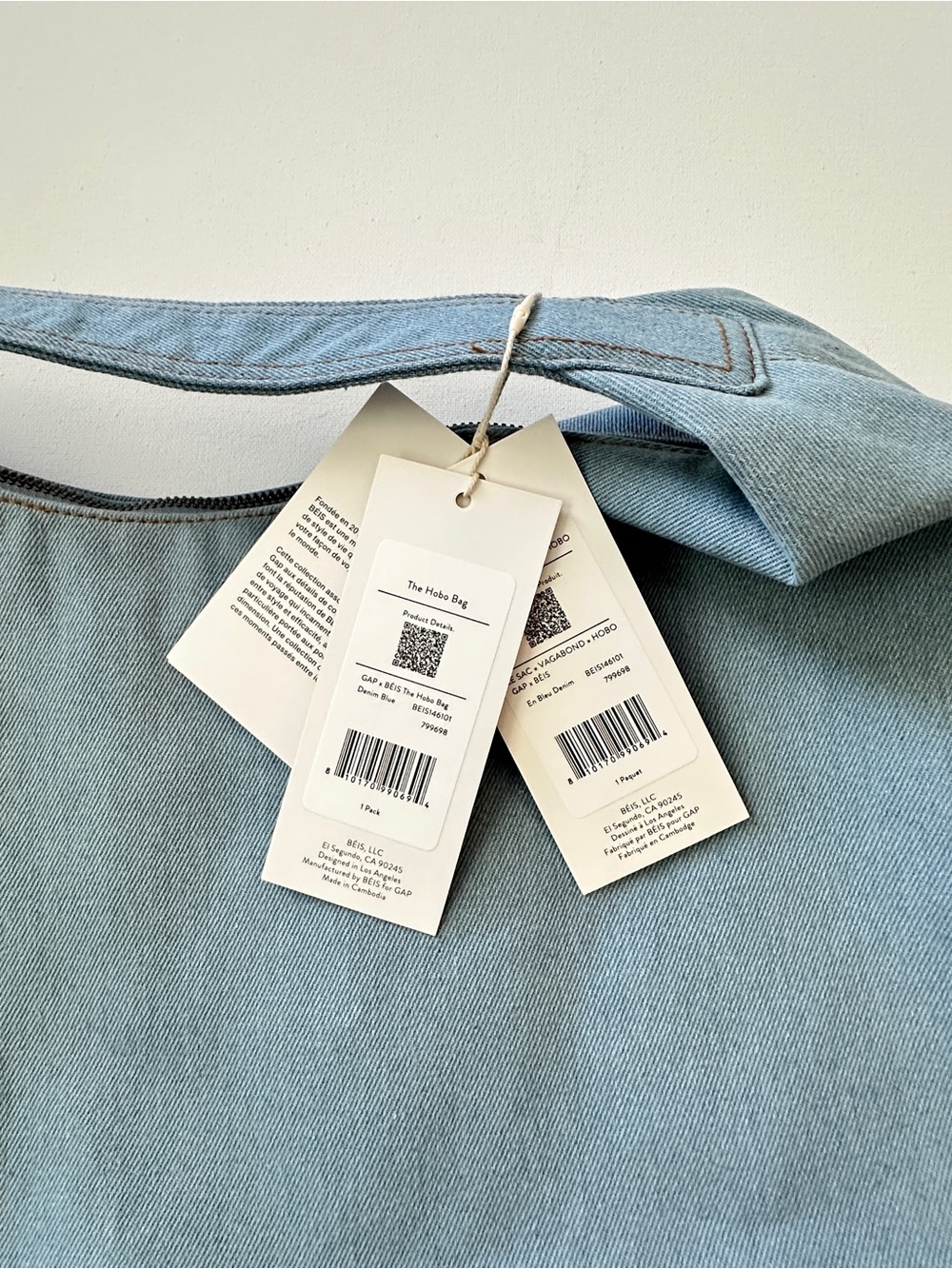 BEIS x Gap Blue Denim Hobo Shoulder Bag *LIMITED EDITION* - Picture 12 of 13